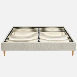 Cama con somier 160x200cm, acabado en pana fina