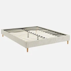 Cama con somier 160x200cm, acabado en pana fina