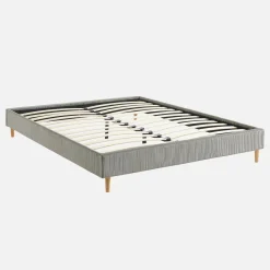 Cama con somier 160x200cm, acabado en pana fina