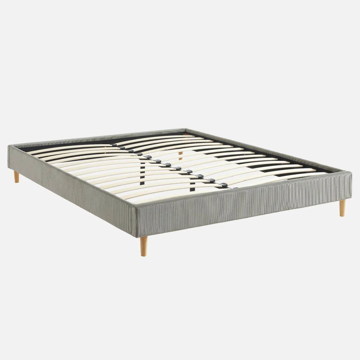 Cama con somier 160x200cm, acabado en pana fina