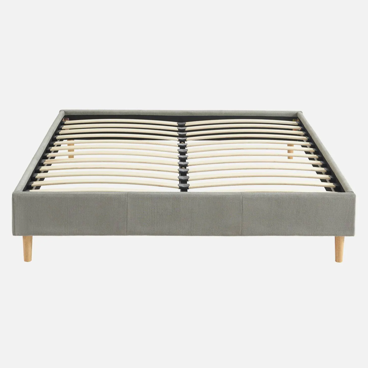 Cama con somier 140x190cm, acabado en pana fina
