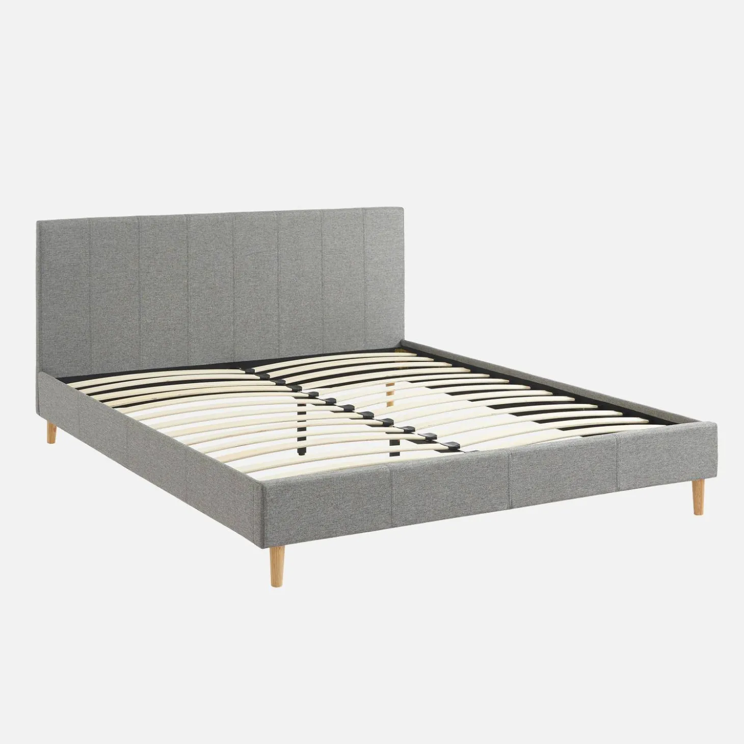 Cama con somier y cabecero 160x200m, acabado en tela