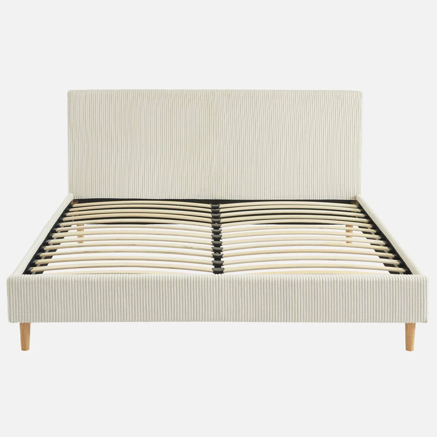 Cama con somier y cabecero 160x200cm, acabado en pana fina