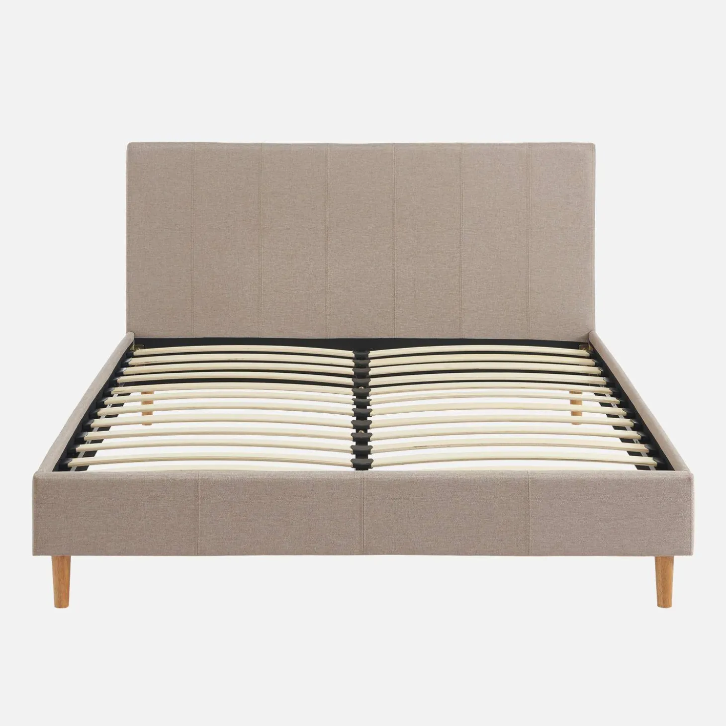 Cama con somier y cabecero 140x190cm, acabado en tela