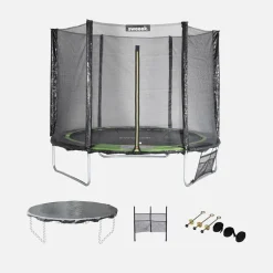 Cama elástica con pack de accesorios, 250cm