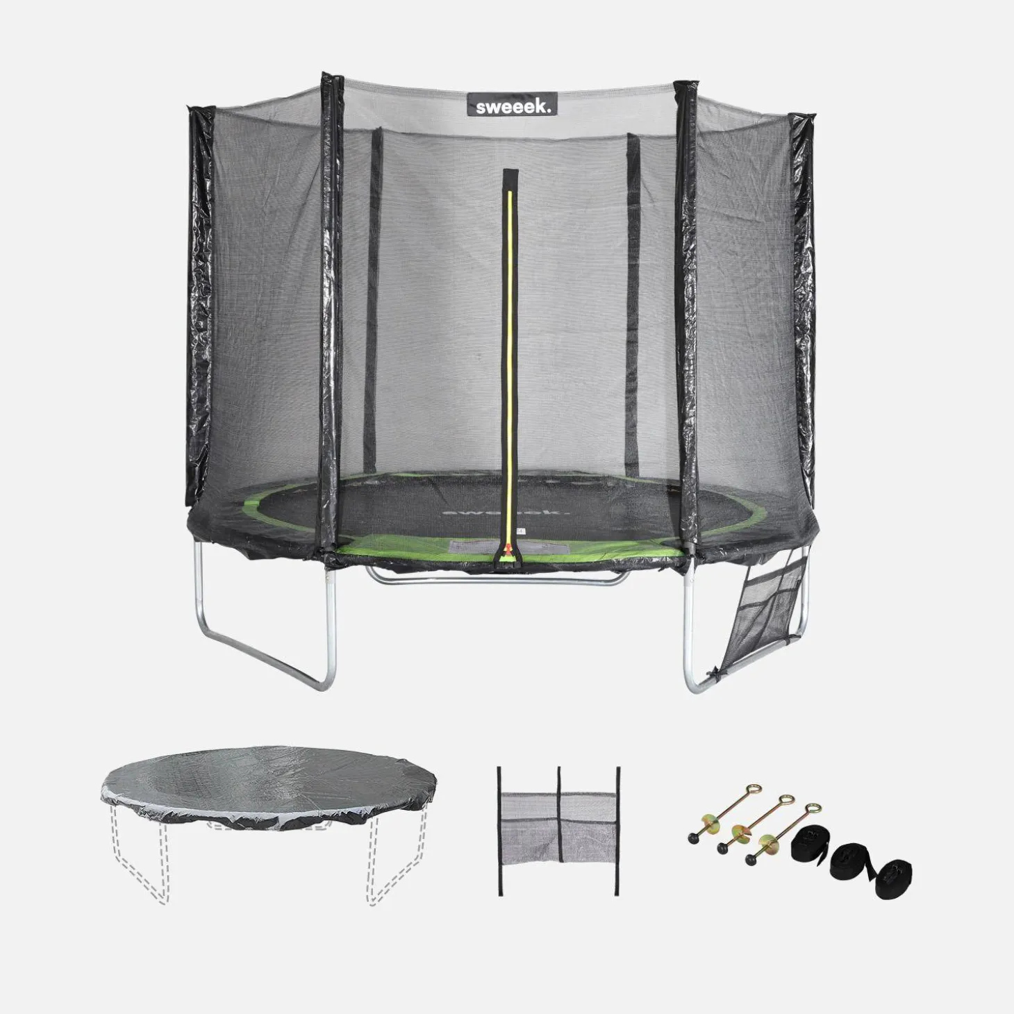 Cama elástica con pack de accesorios, 250cm