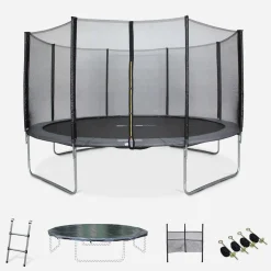 Cama elástica con pack de accesorios, 430cm