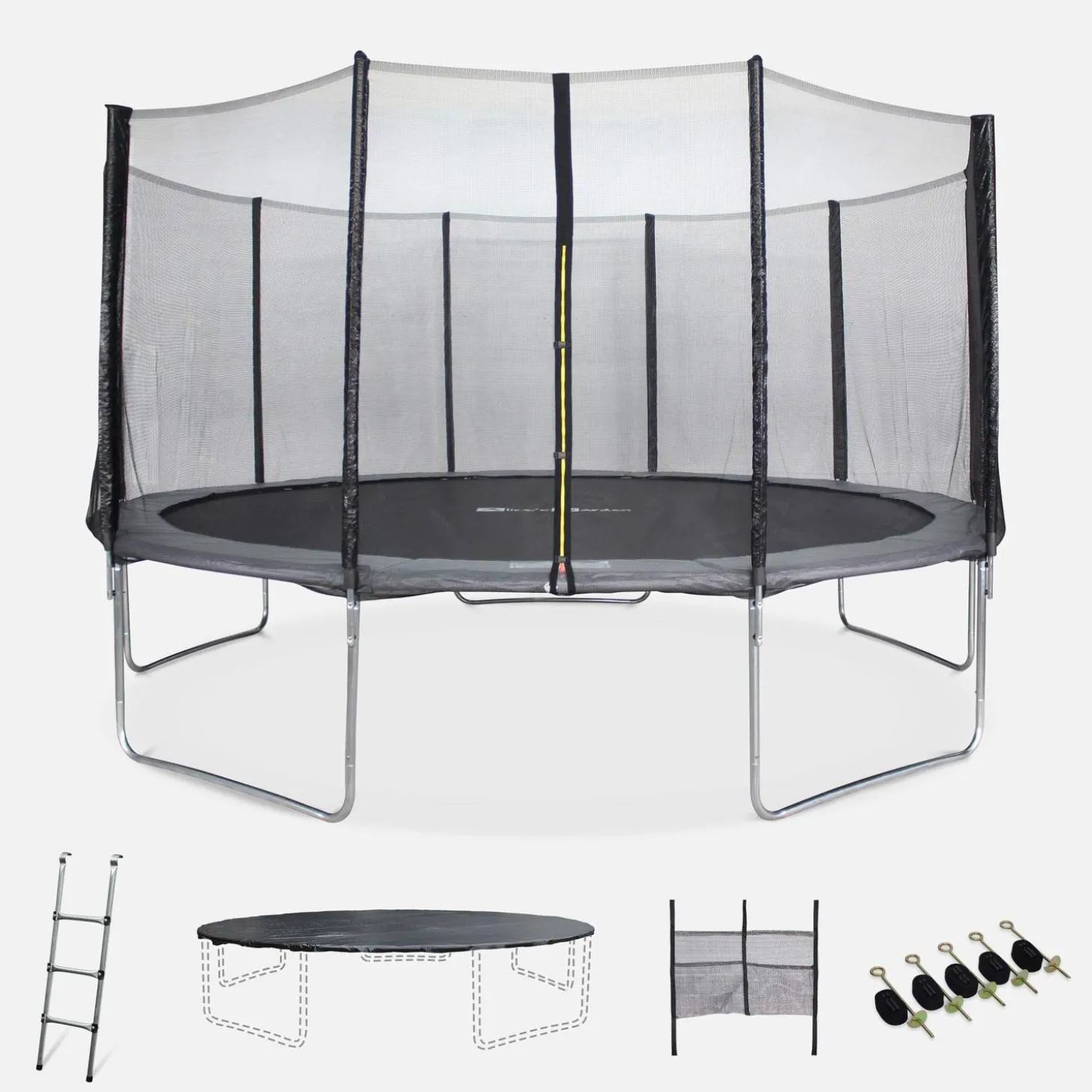 Cama elástica con red exterior y accesorios, 460cm