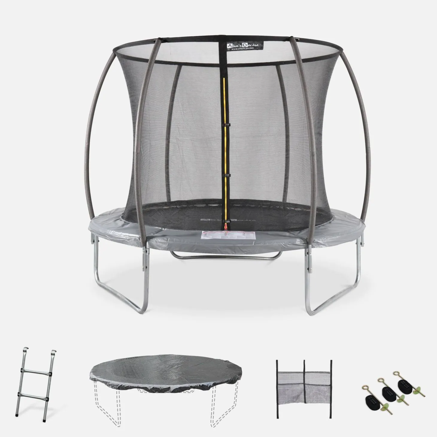 Cama elástica red interior con pack de accesorios, 250cm