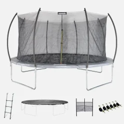 Cama elástica red interior con pack de accesorios, 490cm