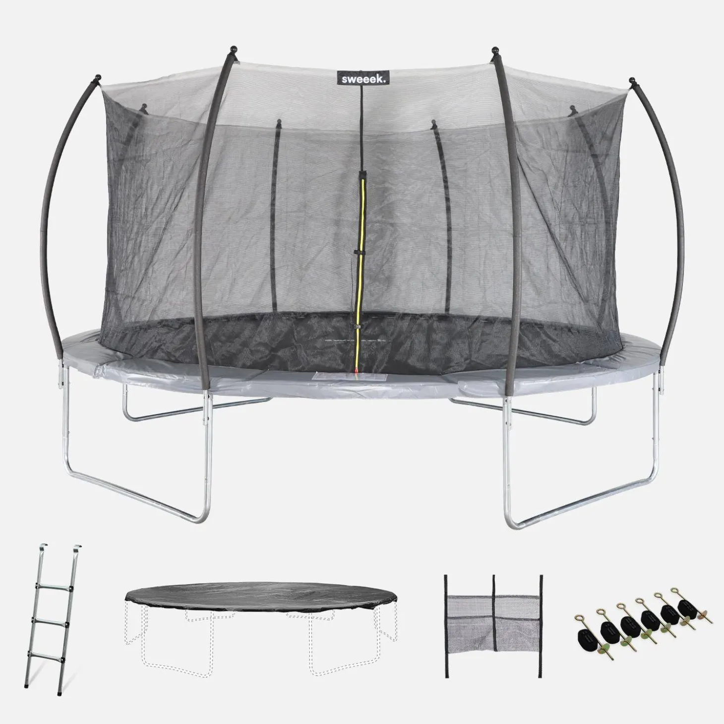 Cama elástica red interior con pack de accesorios, 490cm