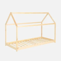 Cama infantil de pino natural, 90x190cm