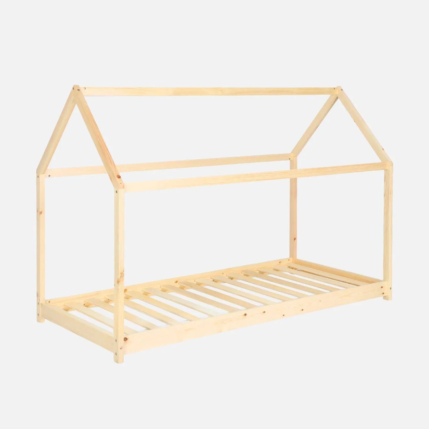 Cama infantil de pino natural, 90x190cm