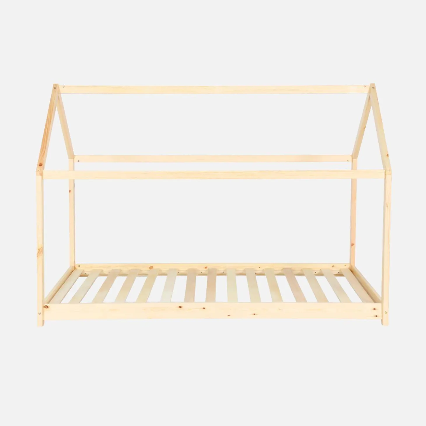Cama infantil de pino natural, 90x190cm