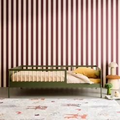 Cama infantil pino natural con somier de láminas incluido, 90cm