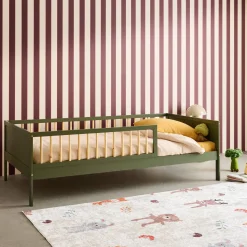 Cama infantil pino natural con somier de láminas incluido, 90cm
