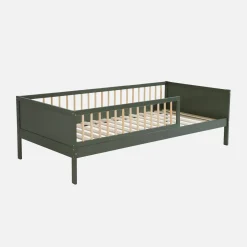 Cama infantil pino natural con somier de láminas incluido, 90cm