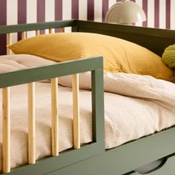 Cama infantil pino natural con somier de láminas incluido, 90cm