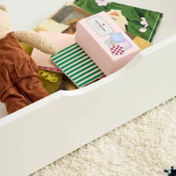 Cama nido infantil 190cm pino natural con somier de láminas y cajones