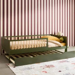 Cama nido infantil extraible 190cm pino natural con somier de láminas y cajón