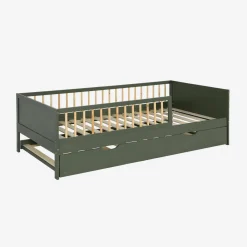 Cama nido infantil extraible 190cm pino natural con somier de láminas y cajón