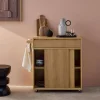 Carro de cocina de madera con 1 tirador y 1 cajón 2 puertas