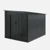 Caseta de jardín de metal con kit de anclaje, 55m²