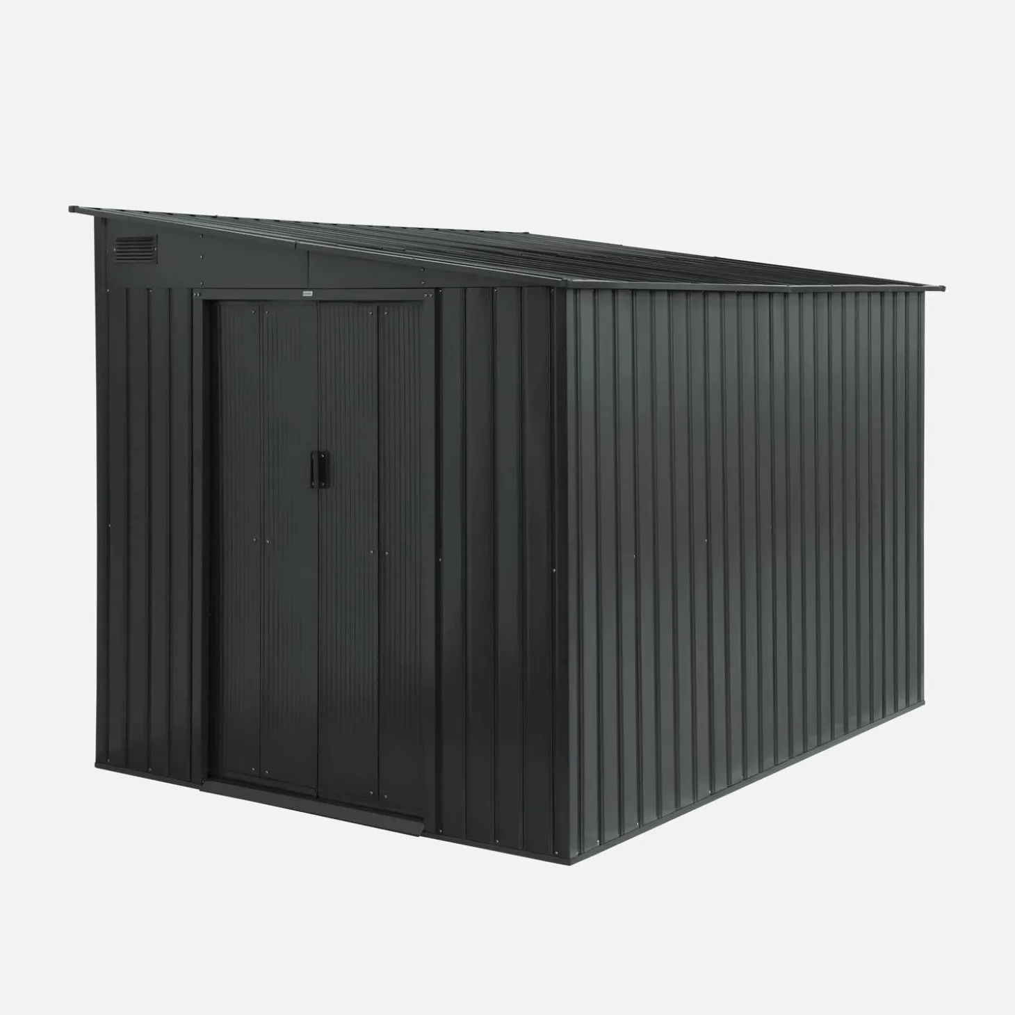 Caseta de jardín de metal con kit de anclaje, 55m²