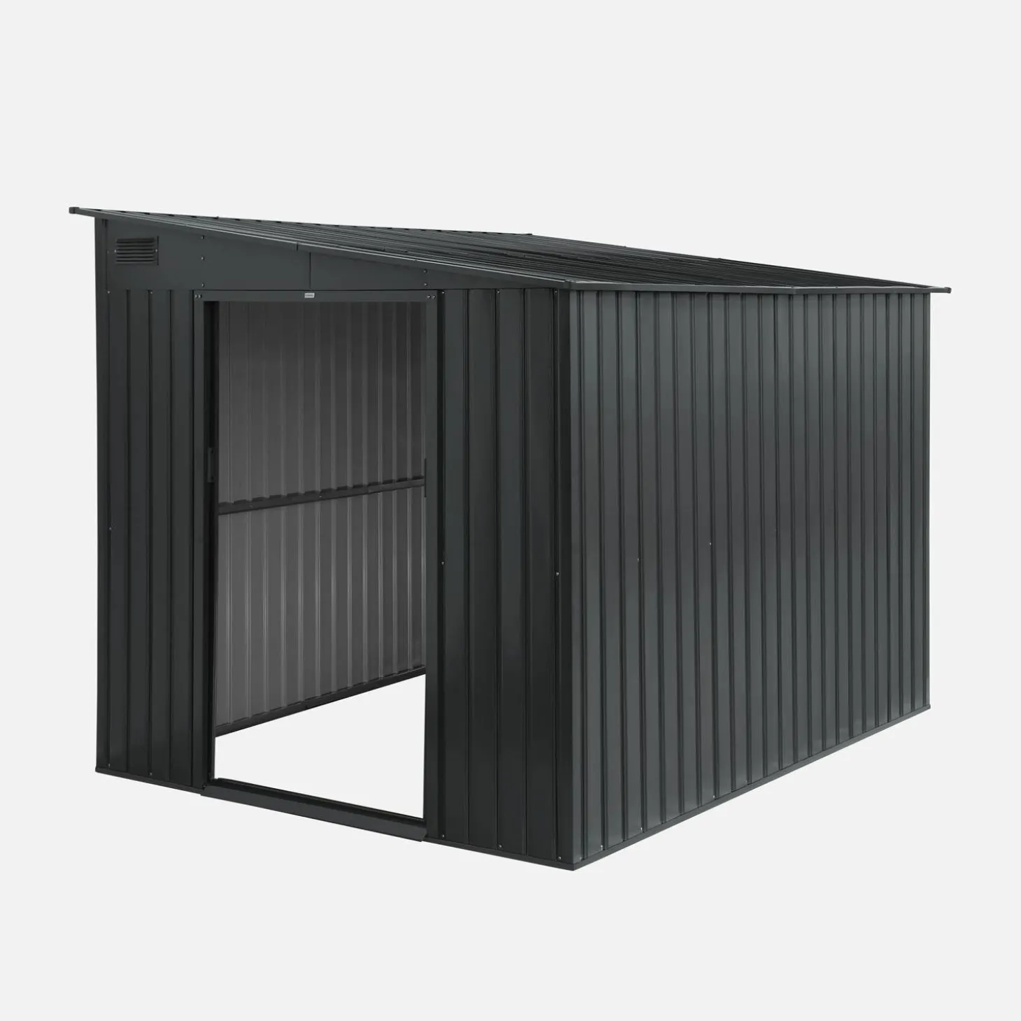 Caseta de jardín de metal con kit de anclaje, 55m²
