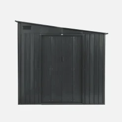 Caseta de jardín de metal con kit de anclaje, 55m²