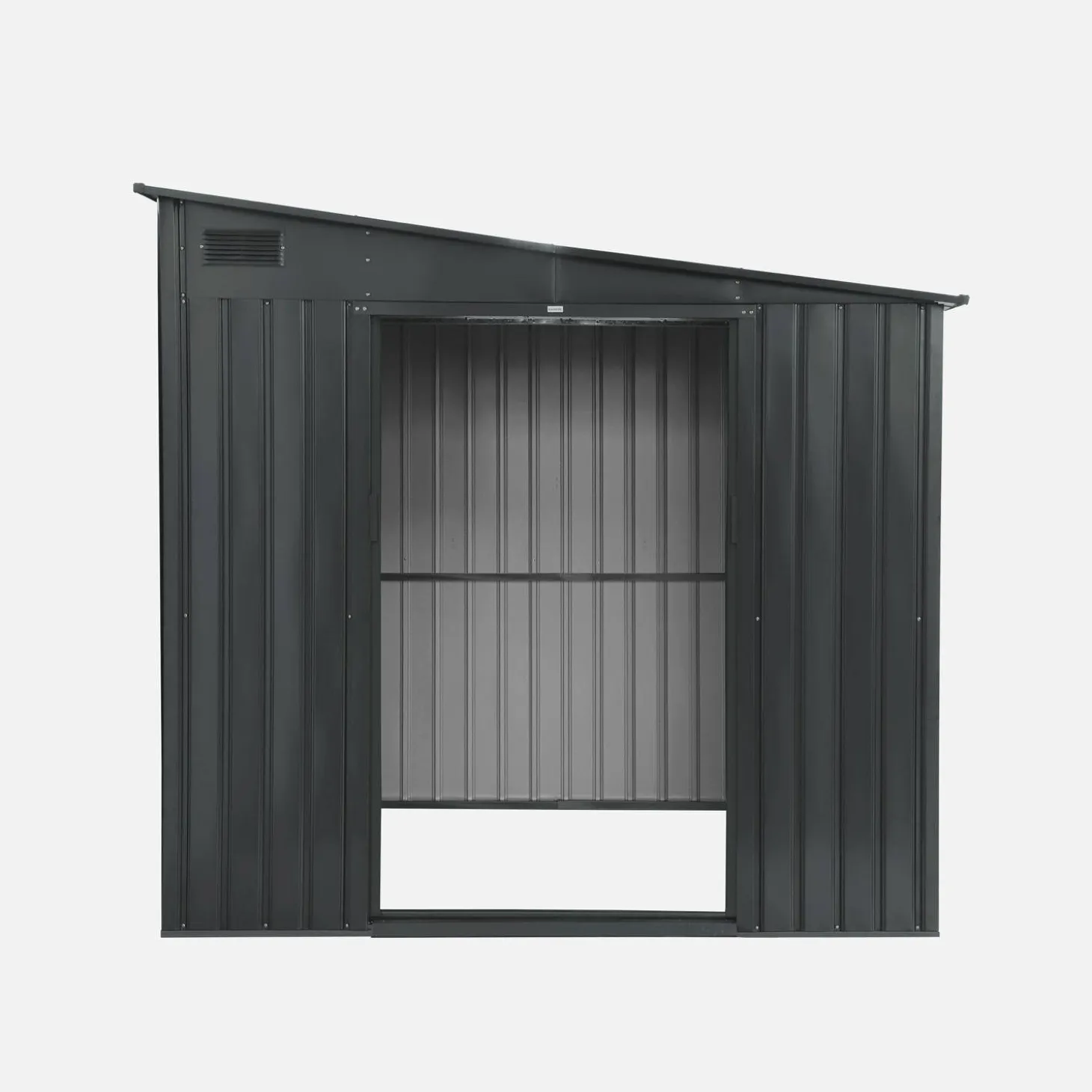 Caseta de jardín de metal con kit de anclaje, 55m²