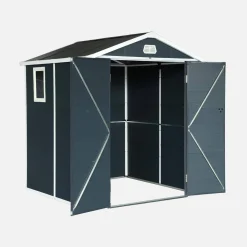 Caseta de jardín de plástico, estructura de aluminio, 3.65m²