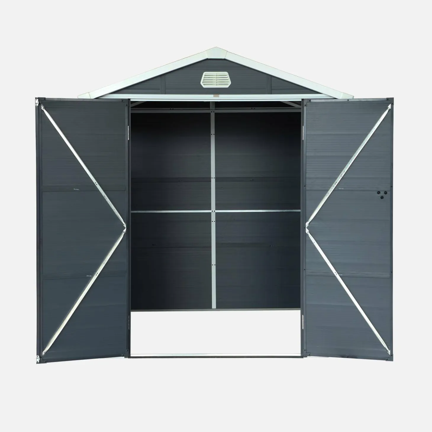 Caseta de jardín de plástico, estructura de aluminio, 3.65m²