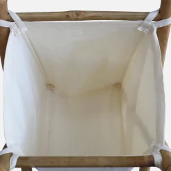 Cesto plegable de bambú y tela para la colada