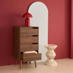 Cómoda con efecto madera, 4 cajones