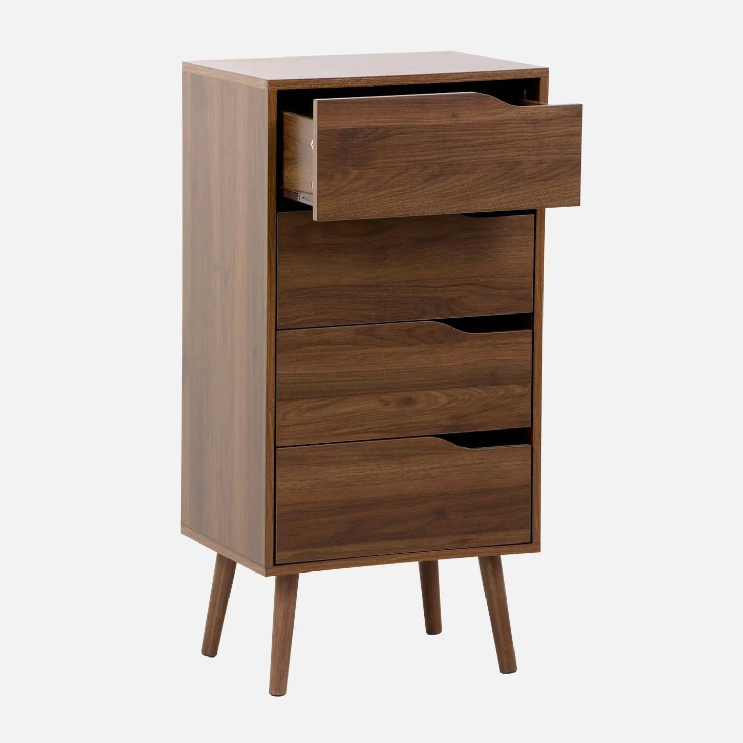 Cómoda con efecto madera, 4 cajones