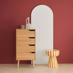 Cómoda con efecto madera, 4 cajones