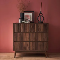Cómoda con efecto madera, 3 cajones