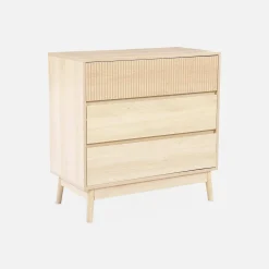 Cómoda con efecto madera, 3 cajones