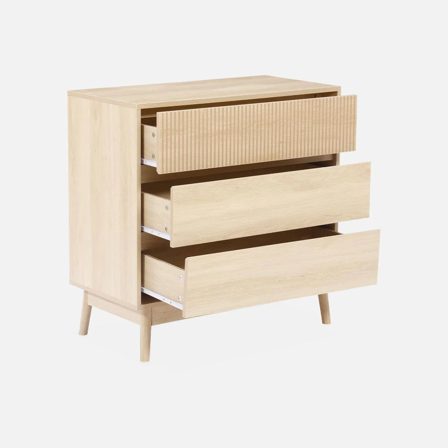 Cómoda con efecto madera, 3 cajones