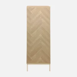 Cómoda con efecto madera y espiga de 2 puertas, 80cm
