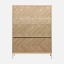 Cómoda con efecto madera y espiga de 2 puertas, 80cm