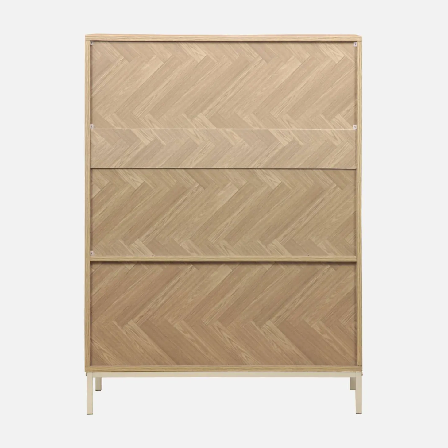 Cómoda con efecto madera y espiga de 2 puertas, 80cm