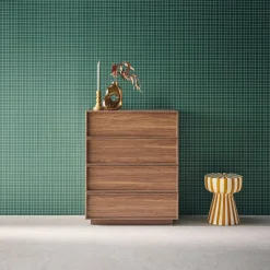 Cómoda de almacenamiento con efecto madera, 4 cajones