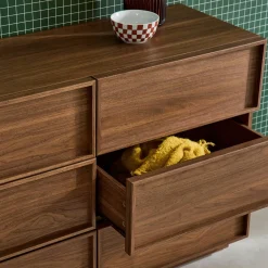 Cómoda de almacenamiento efecto madera, 6 cajones