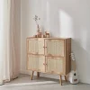 Cómoda infantil con efecto madera de 4 puertas