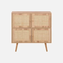 Cómoda infantil con efecto madera de 4 puertas