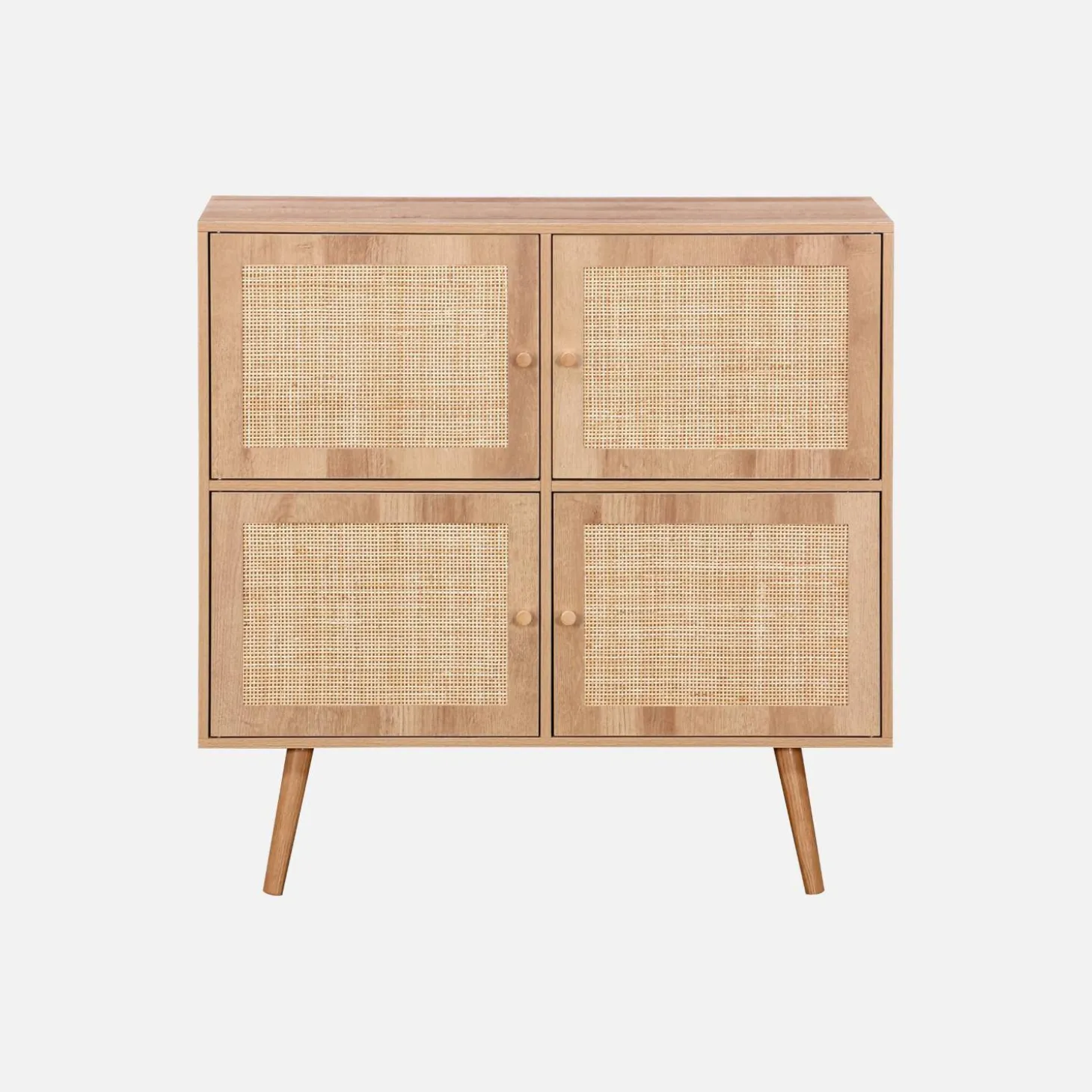 Cómoda infantil con efecto madera de 4 puertas