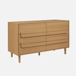 Cómoda vintage con efecto madera y 6 cajones
