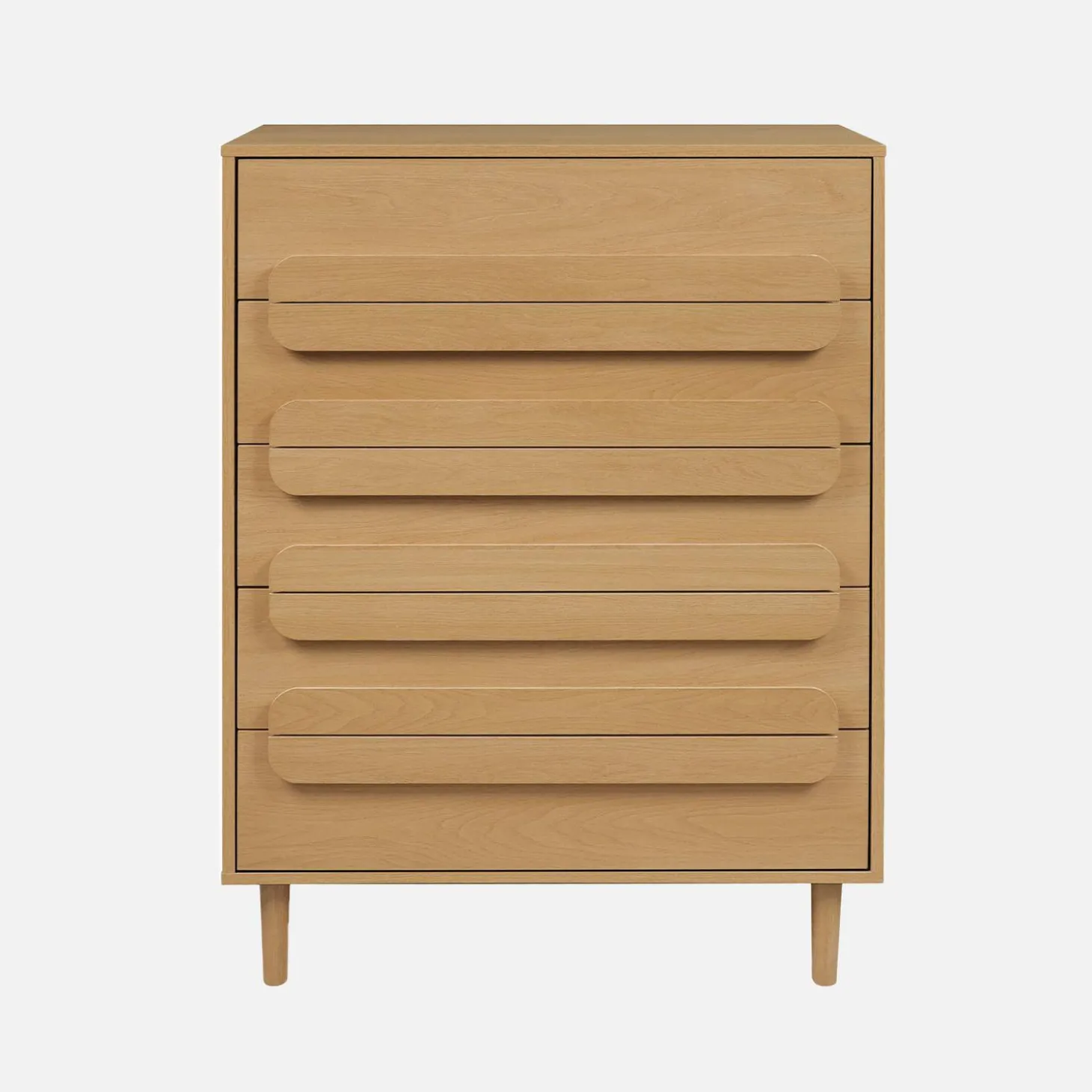 Cómoda vintage con efecto madera y 5 cajones